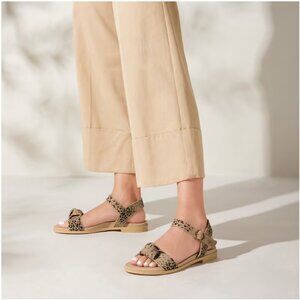Vivaia Paloma Arch Pro Support Sandals Snake Print EU 39 Flats Ankle Strap Bow